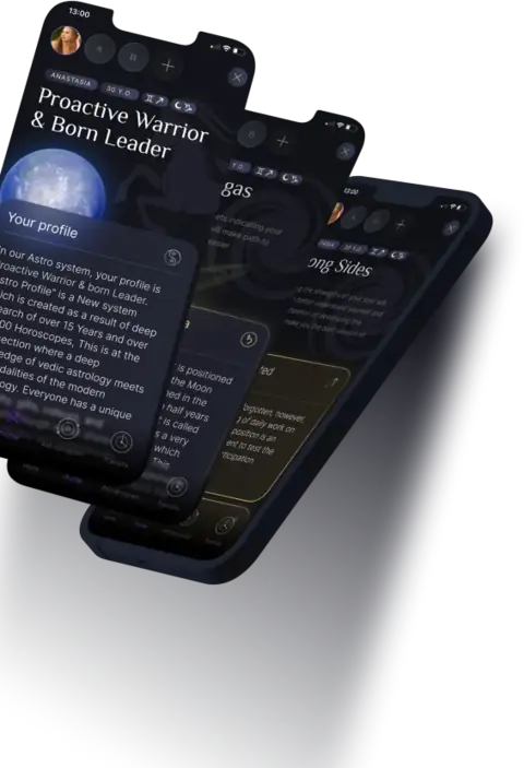 Astro Profile screens in the app